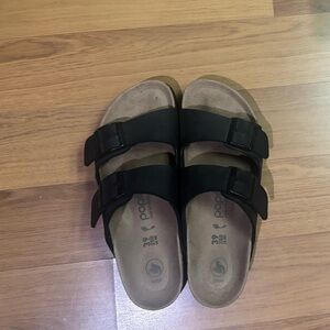 Papillio Black Double Strap Sandals